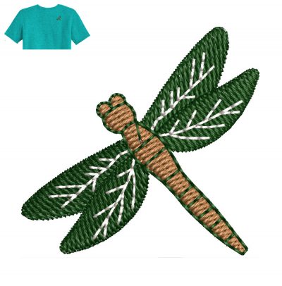 Best Dragonfly Embroidery logo for T- Shirt .