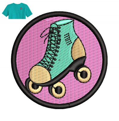 Roller Skate Embroidery logo for T- Shirt .
