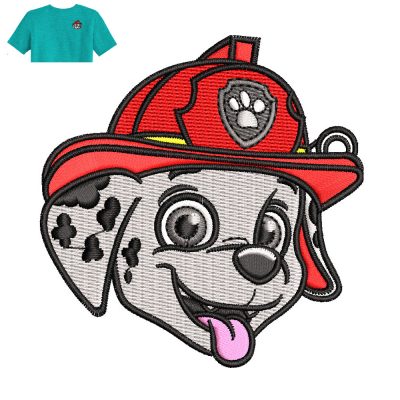 Dog Head Embroidery logo for T- Shirt .