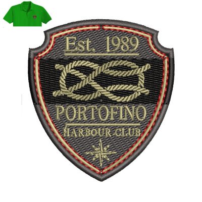 Portofino patch Embroidery logo for Polo Shirt .