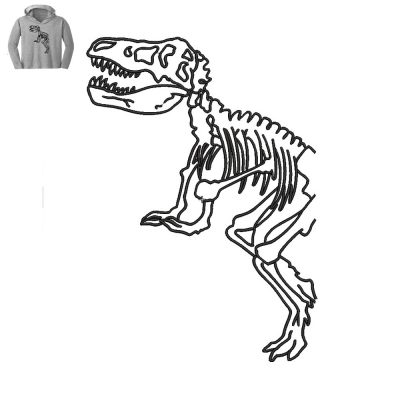 Dinosaur Skeleton Embroidery logo for Hoody .