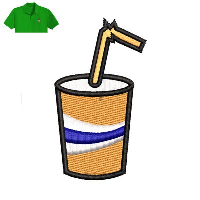 Soda Glass Embroidery logo for Polo Shirt .