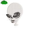 Alien Head Embroidery logo for Polo Shirt .