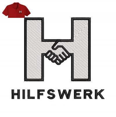 Hilfs Werk Embroidery logo for Polo Shirt .