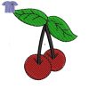 Cherry Brooch Embroidery logo for Baby T- Shirt .