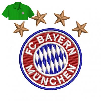 FC Bayern Embroidery logo for Polo Shirt .