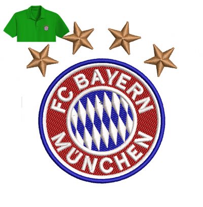 FC Bayern Embroidery logo for Polo Shirt .