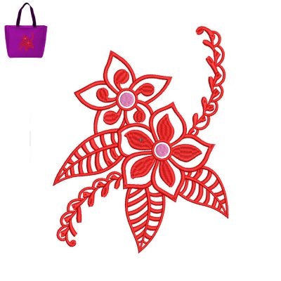 Best Flower Embroidery logo for Bag .