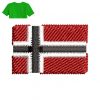 Norway Flag Embroidery logo for Polo Shirt .