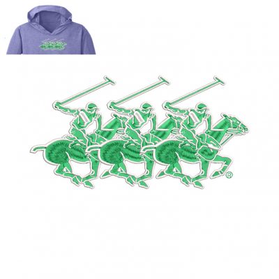 Polo Club Horses Embroidery logo for Hoody .
