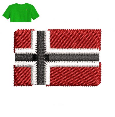 Norway Flag Embroidery logo for Polo Shirt .