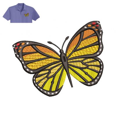 Best Butterfly Embroidery logo for Polo Shirt .