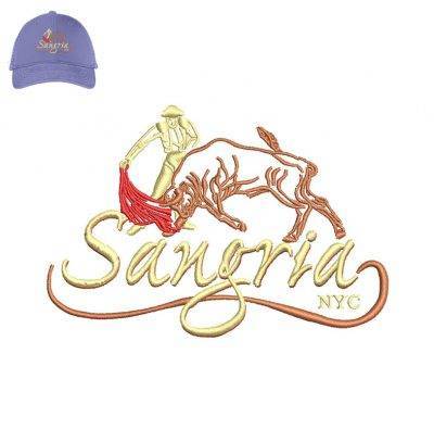 Sangria NYC Embroidery logo for Cap .