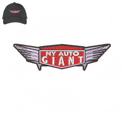 NY Auto Giant Embroidery logo for Cap .