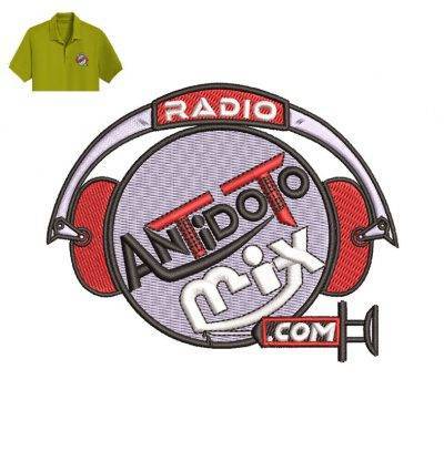 Radio Antidoto Embroidery logo for Polo Shirt .