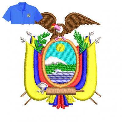 Ecuador Escudo Embroidery logo for Polo Shirt .