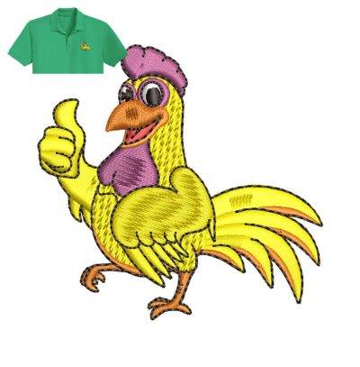 Chicken Embroidery logo for Polo Shirt .