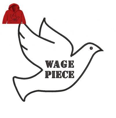 Wage piece Bird Embroidery logo for Hoodie