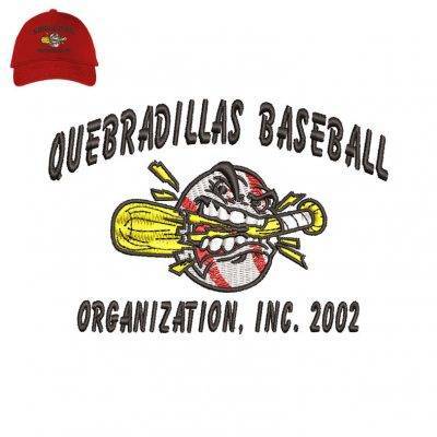 Quebradillas baseball Embroidery logo for Cap .