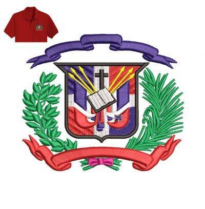 Dominicana Republic Embroidery logo for Polo Shirt .