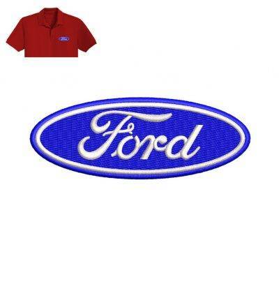 Ford car Embroidery logo for Polo Shirt .