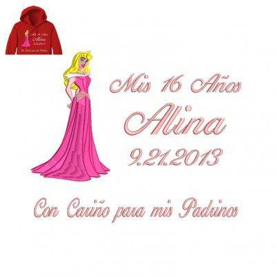 Alina Girl Embroidery logo for Hoodie .