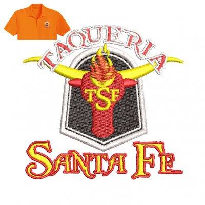 Taqueria Santa Embroidery logo for Polo Shirt .