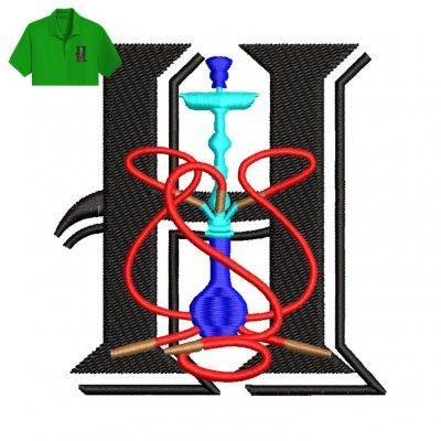 Hookah Embroidery logo for Polo Shirt .