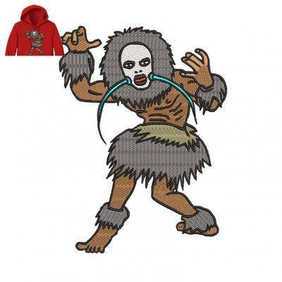 Cave man Embroidery logo for Hoodie