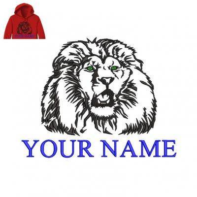 Lion Head Embroidery logo for Hoodie .