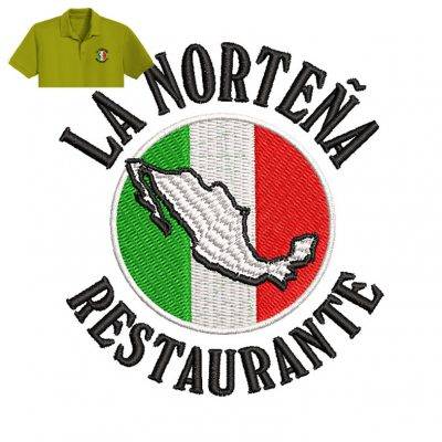 La Nortena Flag Embroidery logo for Polo Shirt .