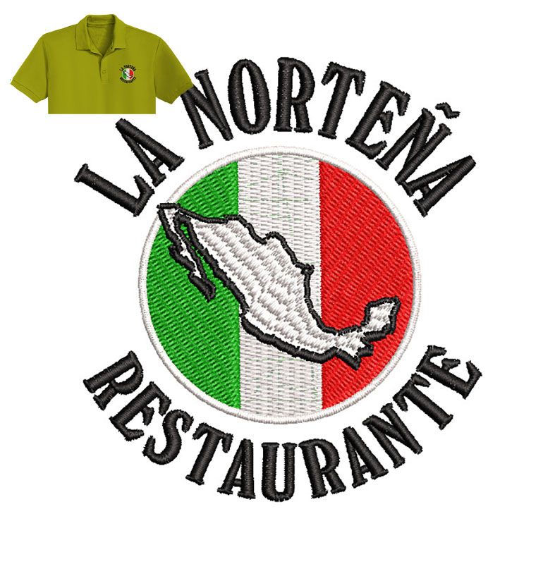 La Nortena Flag Embroidery logo for Polo Shirt .