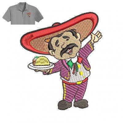 Mexican Chef Embroidery logo for Polo Shirt .