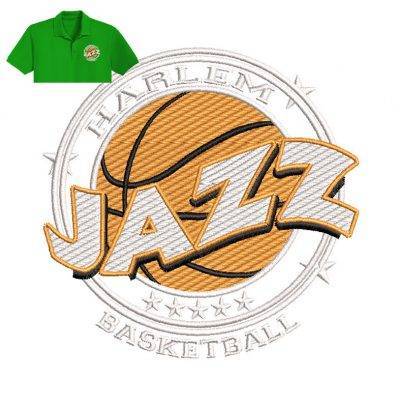 Harlem Jazz Embroidery logo for Polo Shirt .