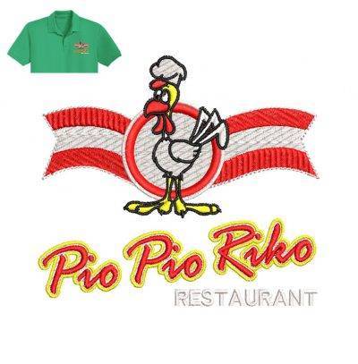 Pio Riko Embroidery logo for Polo Shirt .