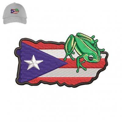 Flag Frog Embroidery logo for Cap .
