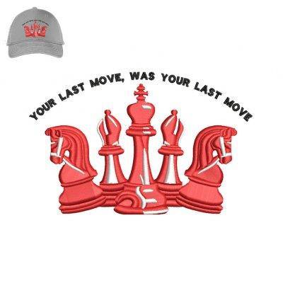 Chess Stes Embroidery logo for Cap .