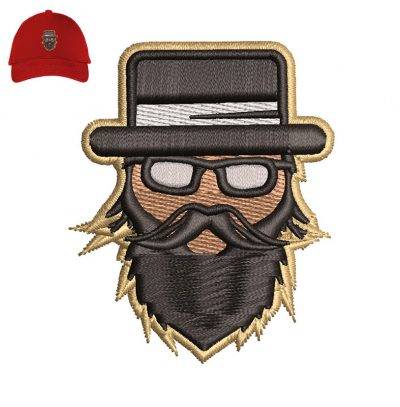 Barder Hipster man Embroidery logo for Cap .
