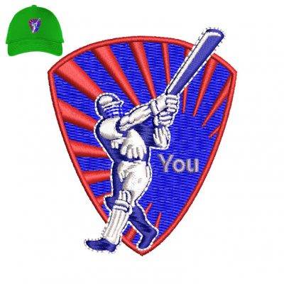 Best Cricket Embroidery logo for Cap .