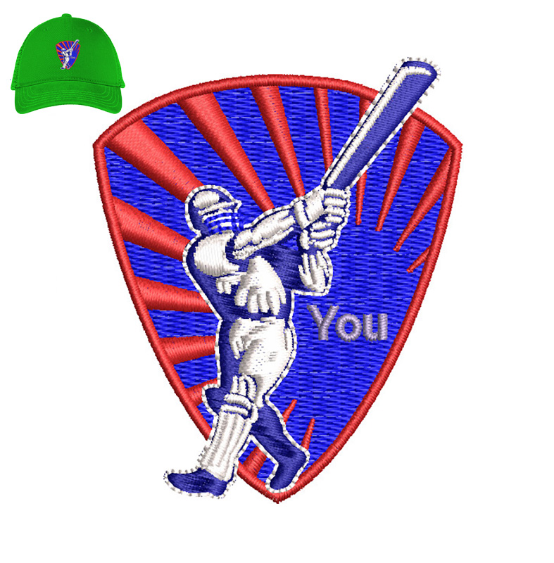 Best Cricket Embroidery logo for Cap .