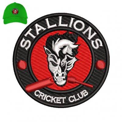 Stallions Cricket Embroidery logo for Cap .