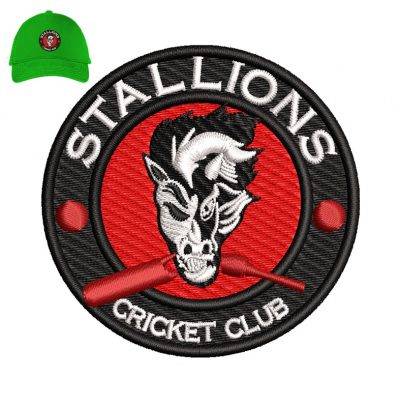 Stallions Cricket Embroidery logo for Cap .