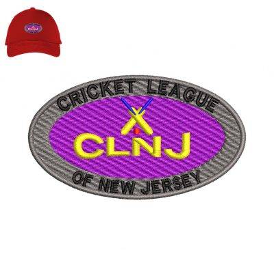 Cricket League Embroidery logo for Cap .