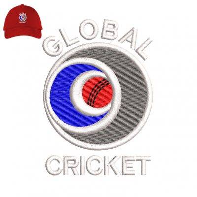 Global Cricket Embroidery logo for Cap .