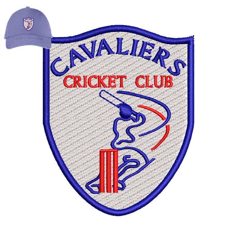 Cavaliers Cricket Embroidery logo for Cap .