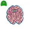 Brain Gooey heart Embroidery logo for Cap .