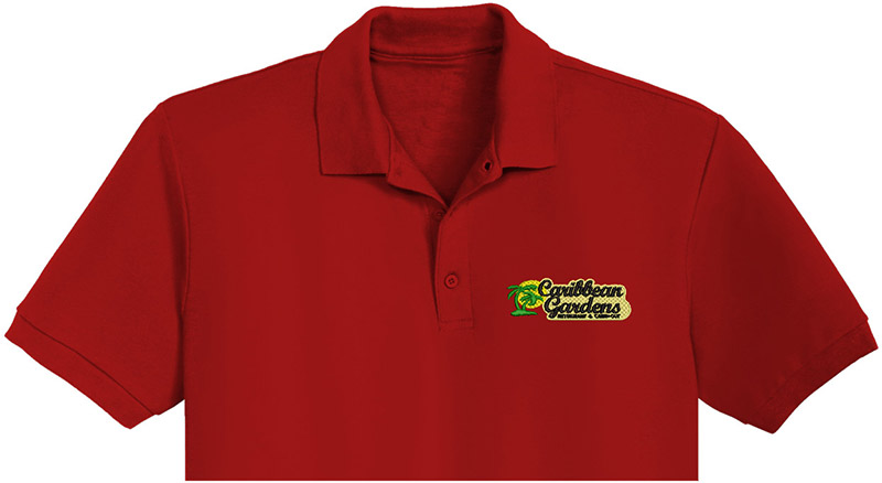 Carilbbean gardens Embroidery logo for Polo Shirt .