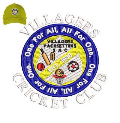 Villagers Pacesetters Embroidery logo for Cap .