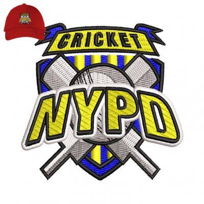 Cricket Nypd Embroidery logo for Cap .