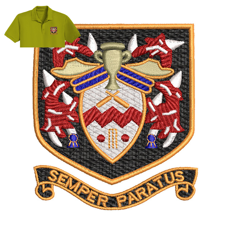 Somerset Cricket Embroidery logo for Polo Shirt .